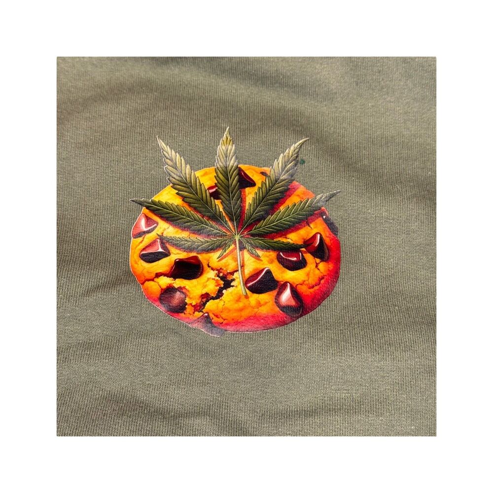 Gildan Sweatshirt Men's XL Olive Green Fleece Lined Baked To Perfection Pullover - Picture 8 of 8